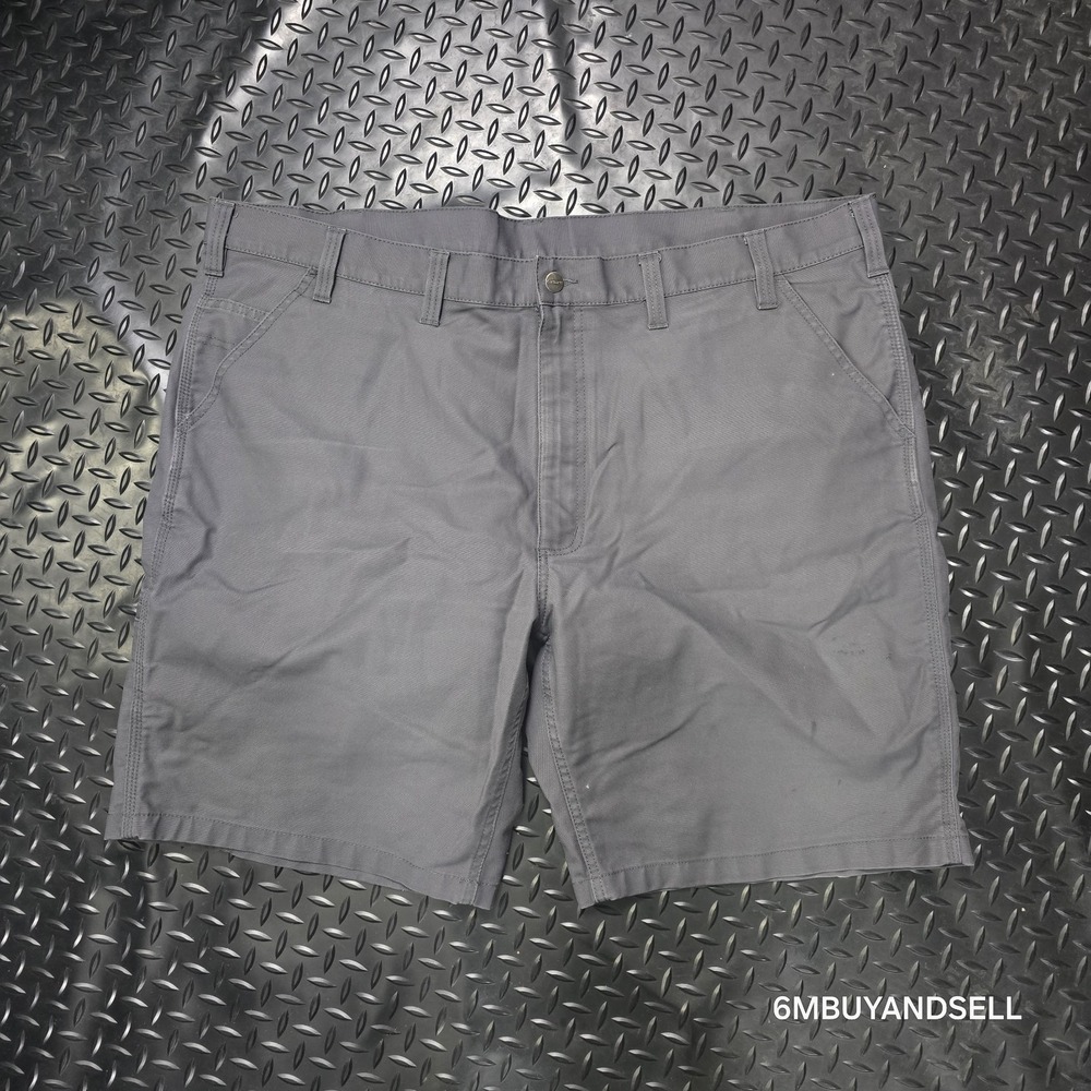 Carhartt Mens Gray Canvas Work Utility Shorts Size 46‎ Relaxed Fit Carpenter